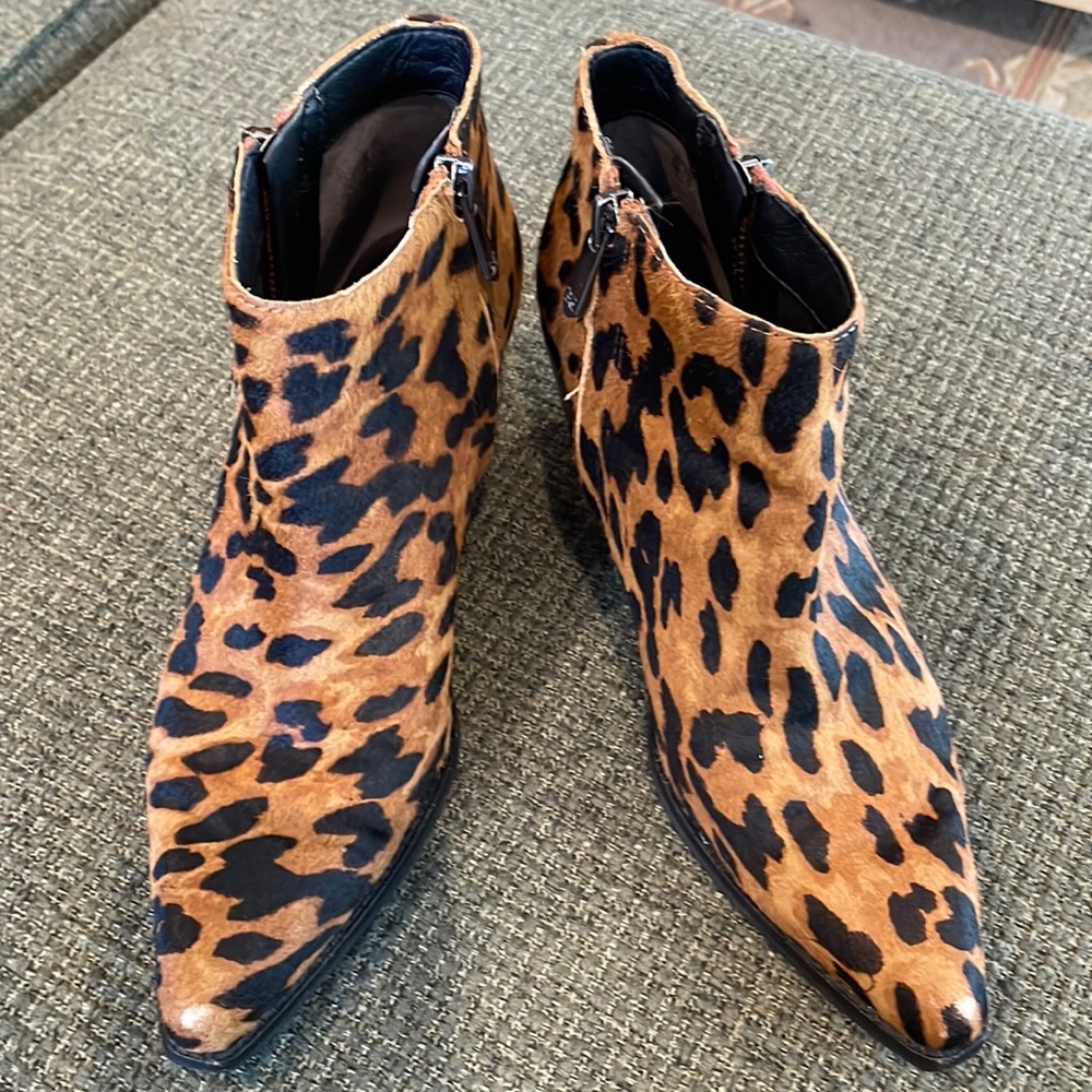 Sam Edelman leopard print booties (sz 5)